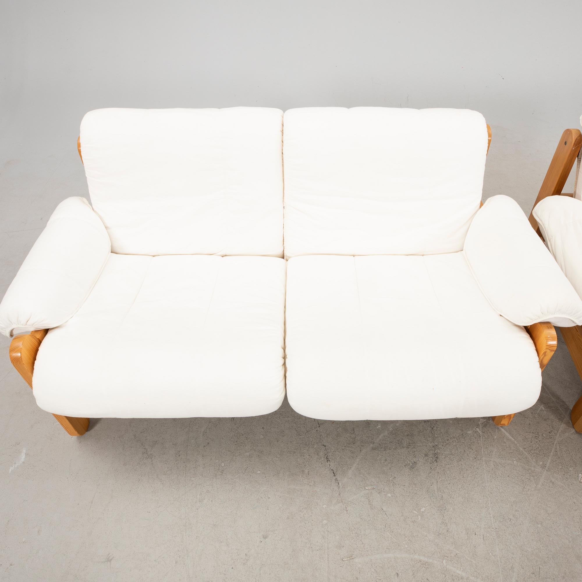 A pair of IKEA pine sofas 1970/80s.