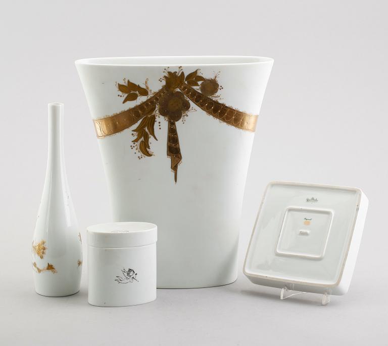 PORSLINSFÖREMÅL, 4 delar, Björn Wiinblad, Rosenthal.