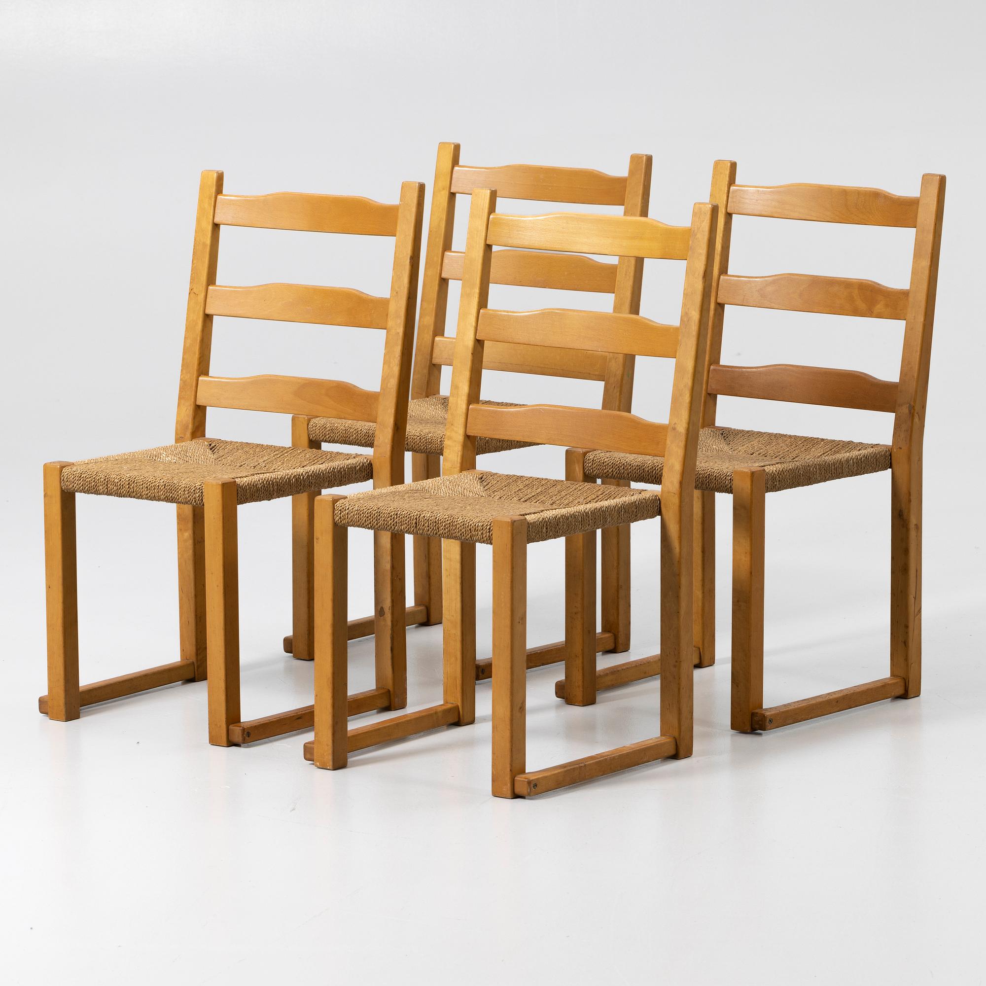 Chairs, 4, Gemla, mid-20th century.