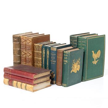 Collection of older books on hunting.