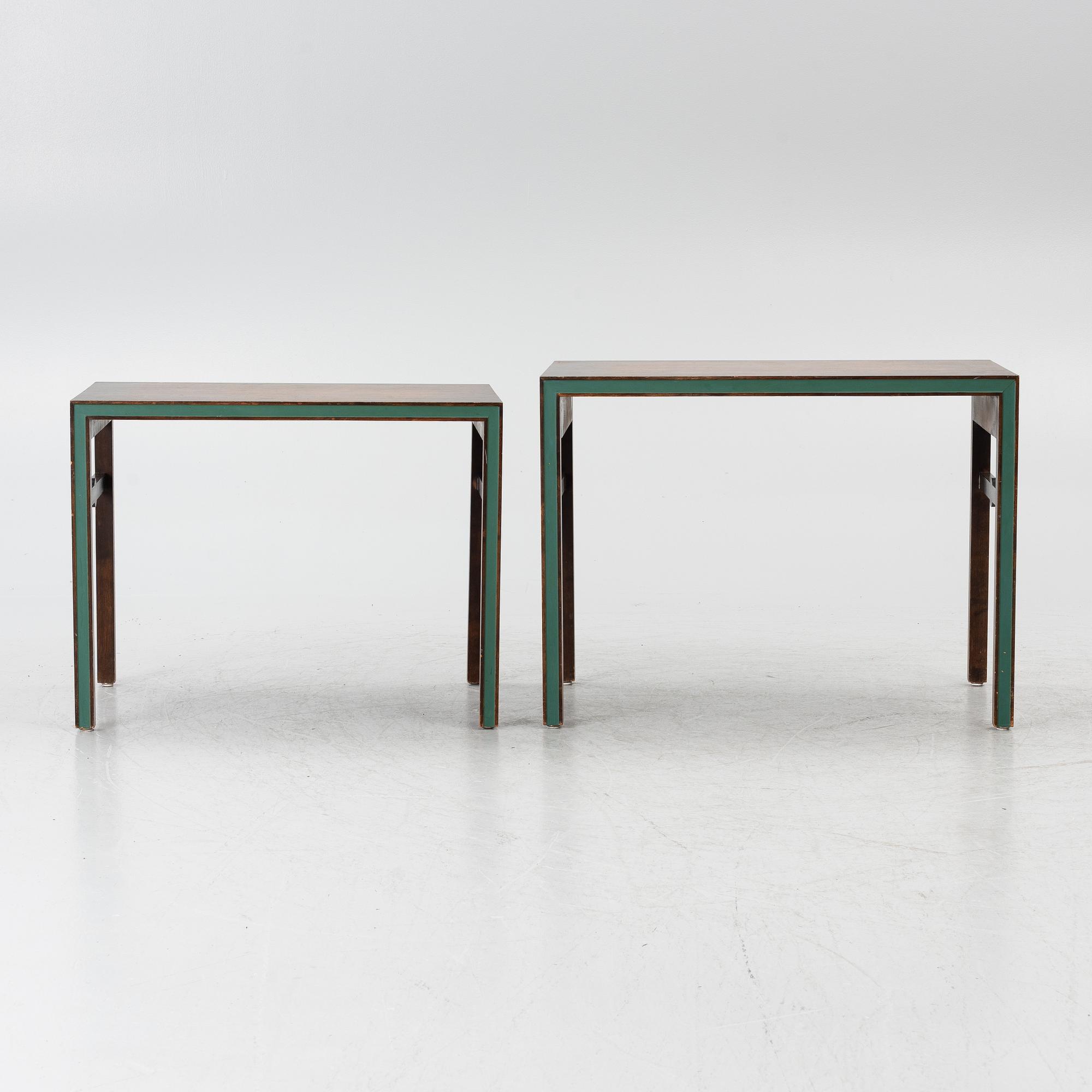 A drinks cabinet with two nesting tables, Sweden, 1930s/40s.