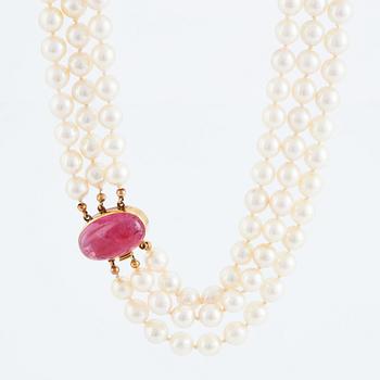 Rey Urban, a three strand cultured pearl necklace,  Stockholm 1970.
