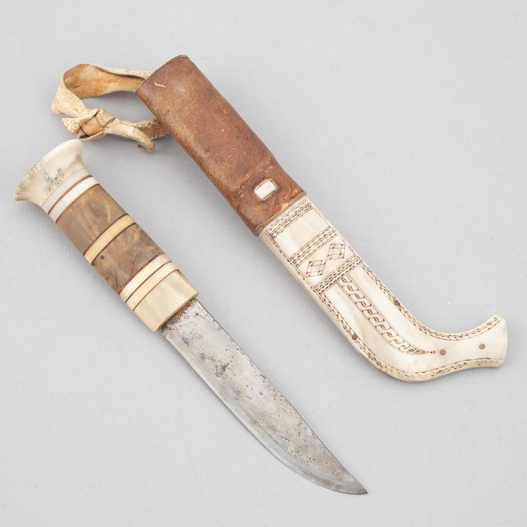 Sigurd Malmfjord, a reindeer horn knife, signed.