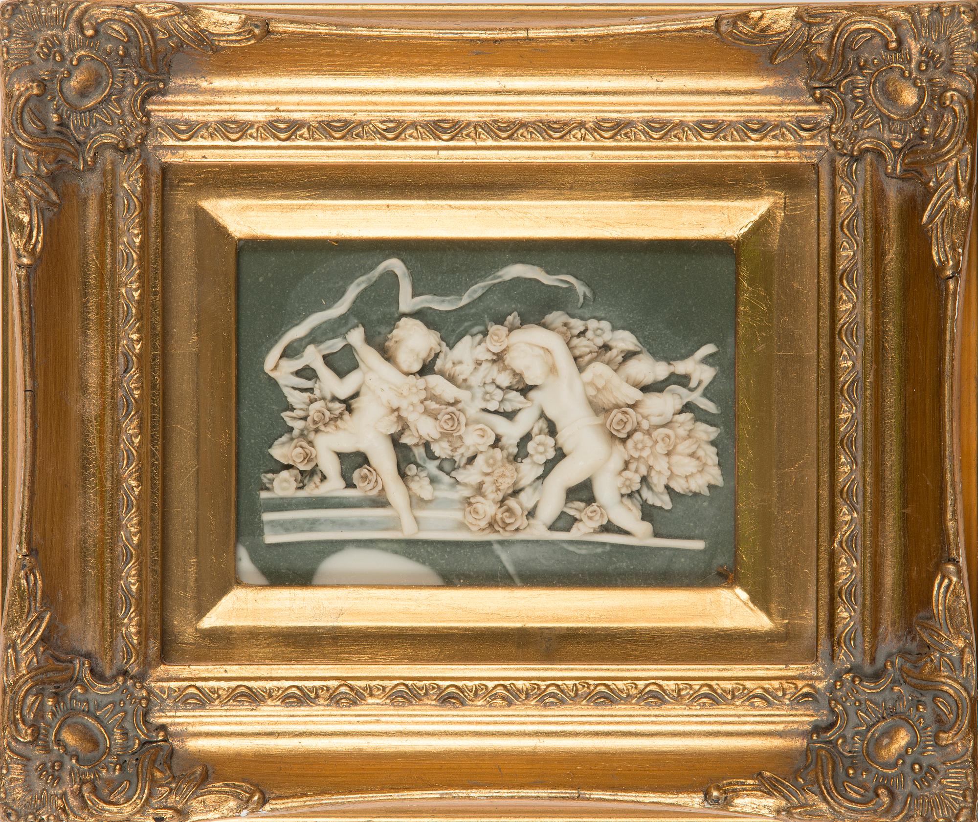 Relief, alabaster, 1900-tal, Biggs and Sons.
