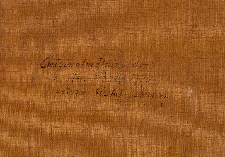 Axel Borg, Winter landscape with a moose family.