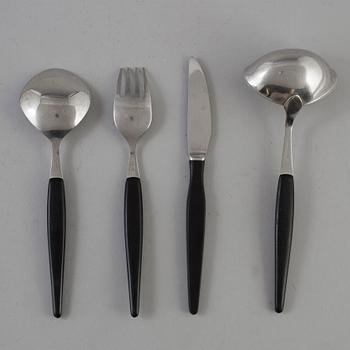 A 38 piece stainless steel and plastic cutlery set from GAB, mid 20th Century.
