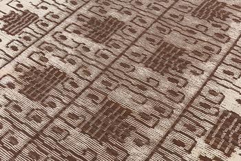 Märta Måås-Fjetterström, A 'Skvattram' carpet, knotted pile in relief, ca 365 x 228 cm, signed AB MMF.