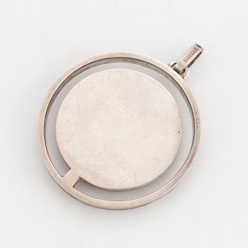 CLAËS E. GIERTTA, a sterling silver and painted porcelain pendant from Stockholm, 1986.