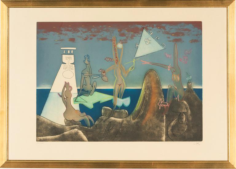 Roberto Matta, an etching with aquatint, signed and numbered 29/125.