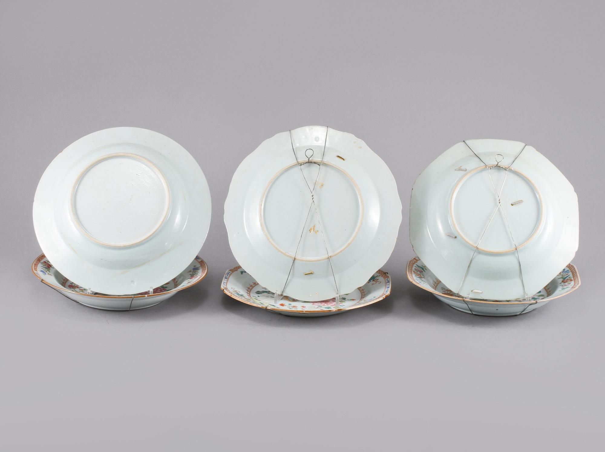 TALLRIKAR, 6 st, porslin, Kina, 1700-tal.