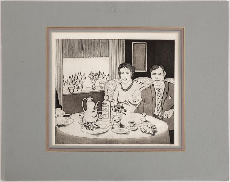 Almut Heise, étching, signed, dated 1968.