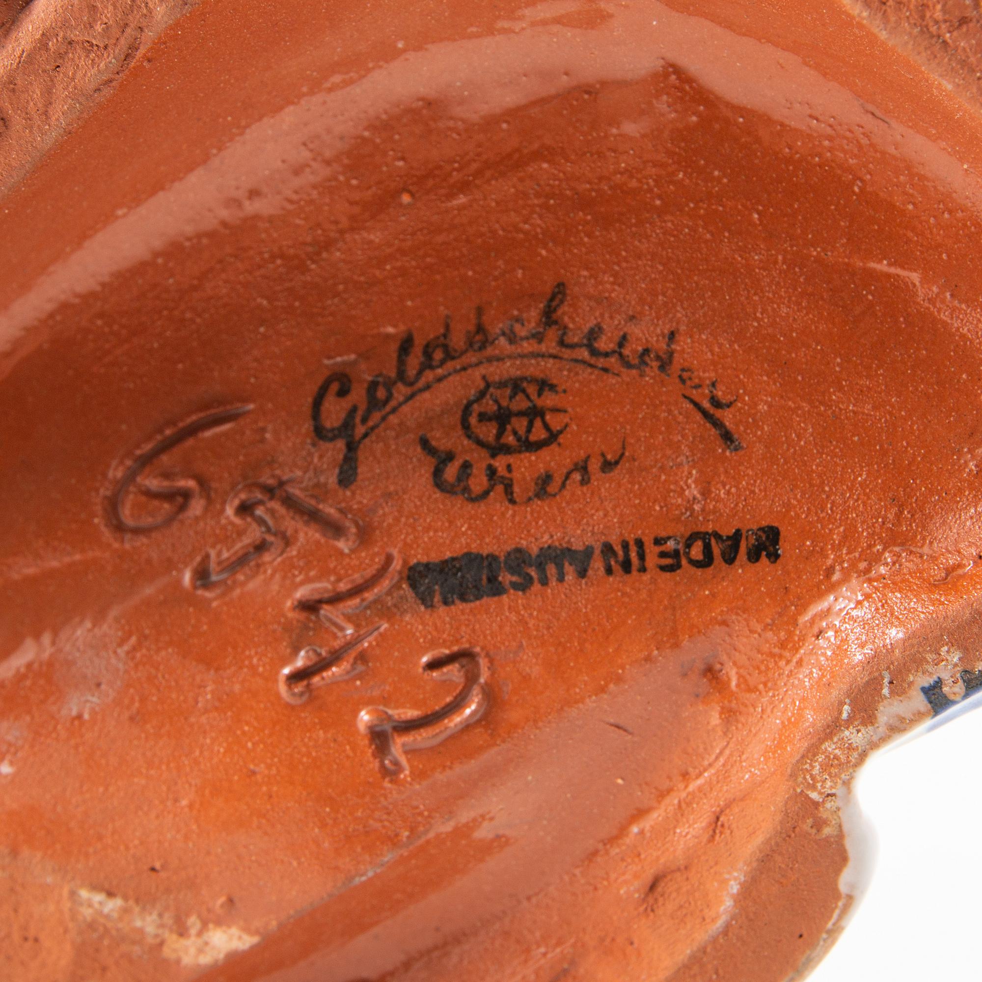 Rudolf Knörlein, väggmask, Goldscheider, Wien 1930-tal, modell 6542.