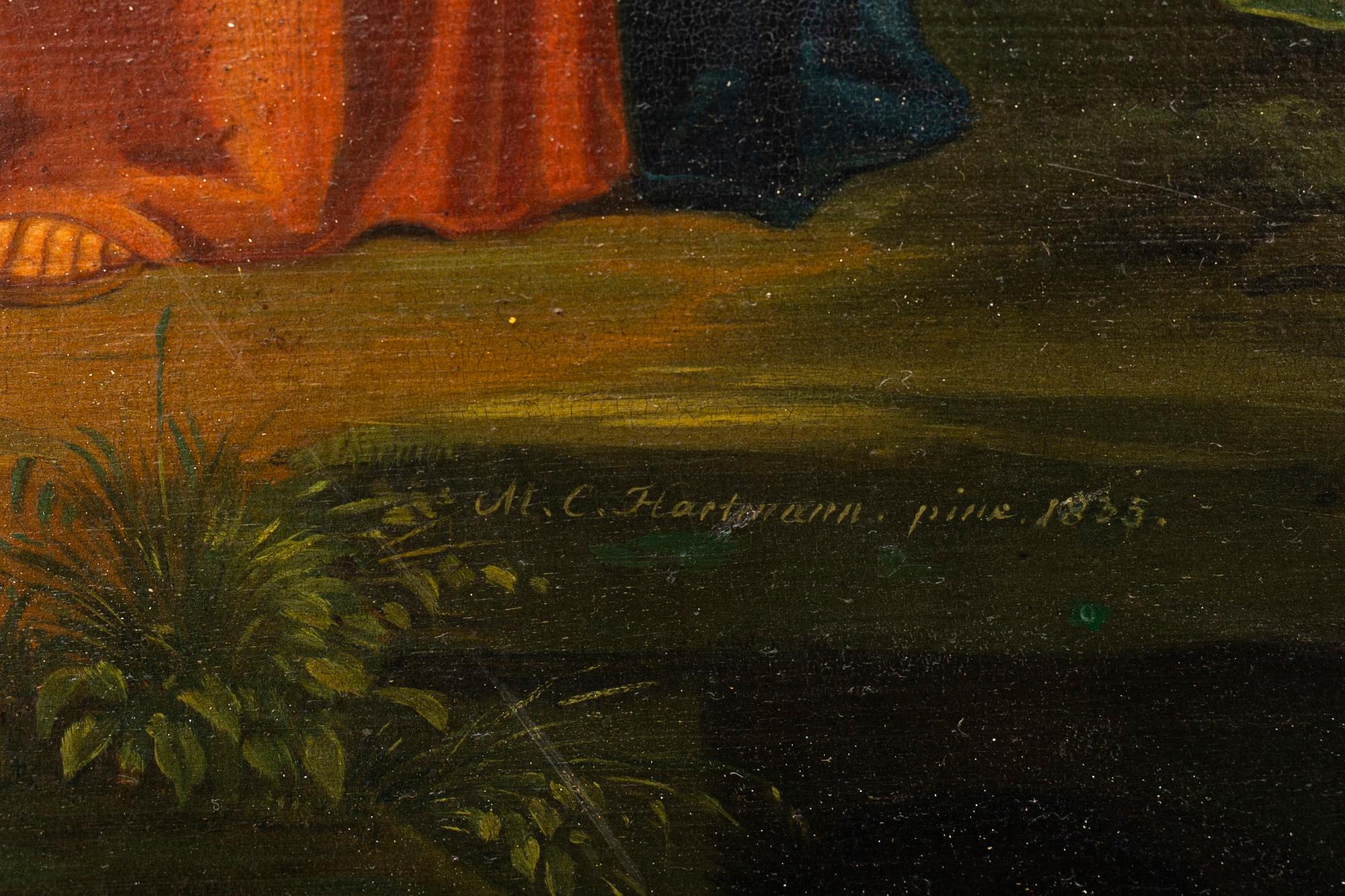 MATTHÄUS CHRISTOPH HARTMANN,  olja på pannå, signerad och daterad  1835,