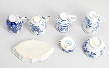 PORSLINSFÖREMÅL, 7 delar, Kina, 1700-/1800-tal.