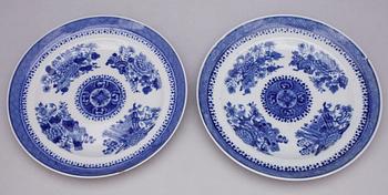 TALLRIKAR, ett par, Qingdynastin, Jiaqing, Kina 1700-tal.