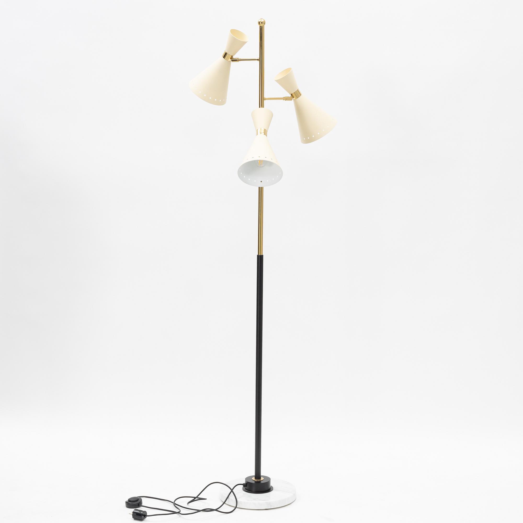 Stilnovo, a brass and marble floor lamp 'c20201, Italy, 2017.
