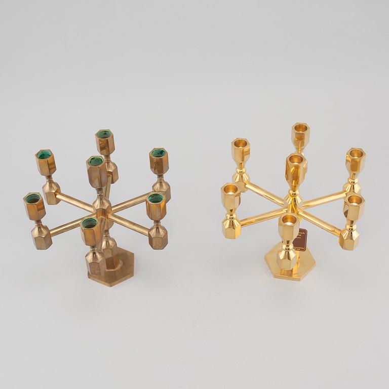 A pair of similar brass candelabras from Gusum, second half of the 20th century.