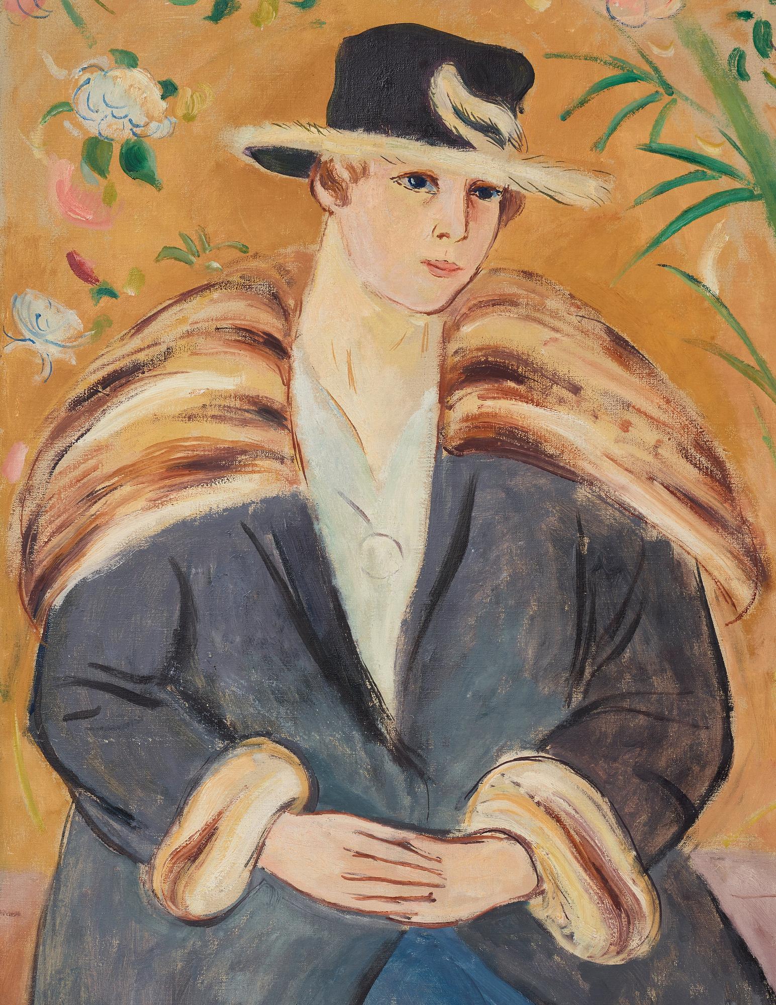 Einar Jolin, Kvinna med pälsbrämad hatt.