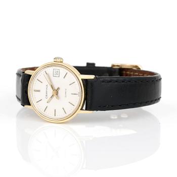 DAMARMBANDSUR, 14 k Certina, tot vikt ca 13,8 gram inkl armband.