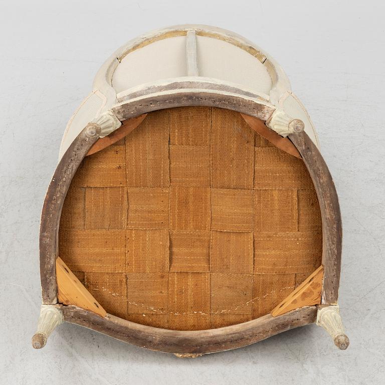A Louis XVI bergère, late 18th Century.