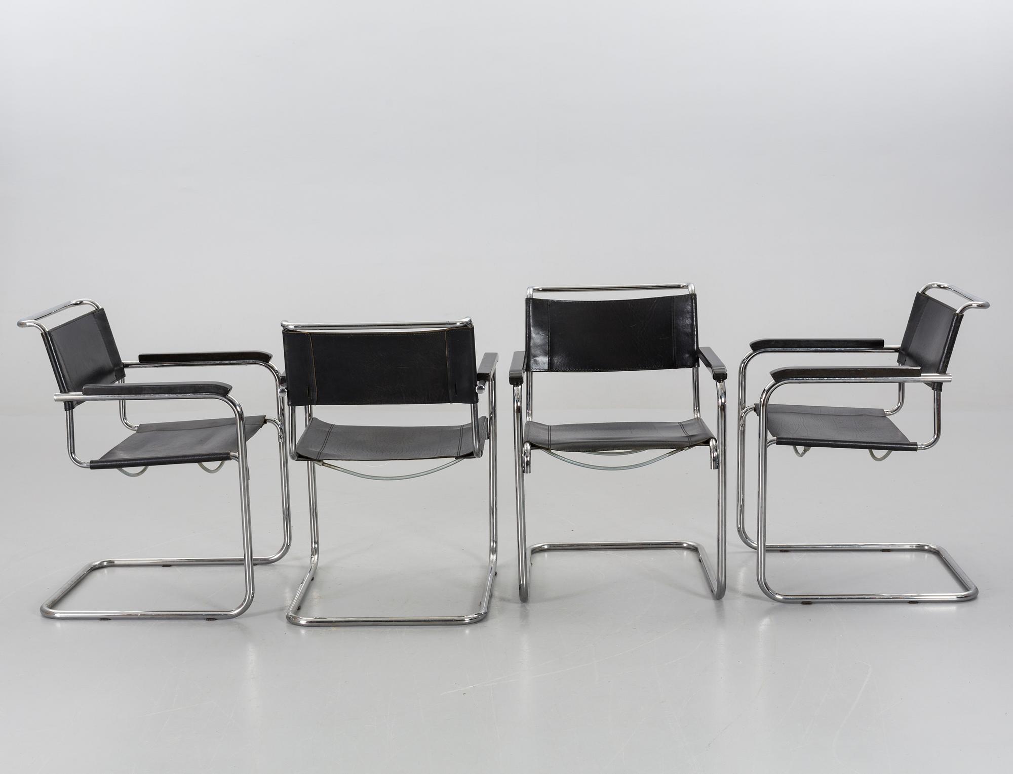 A SET OF 4 MARCEL BREUER B34 ARMCHAIRS, THONET .