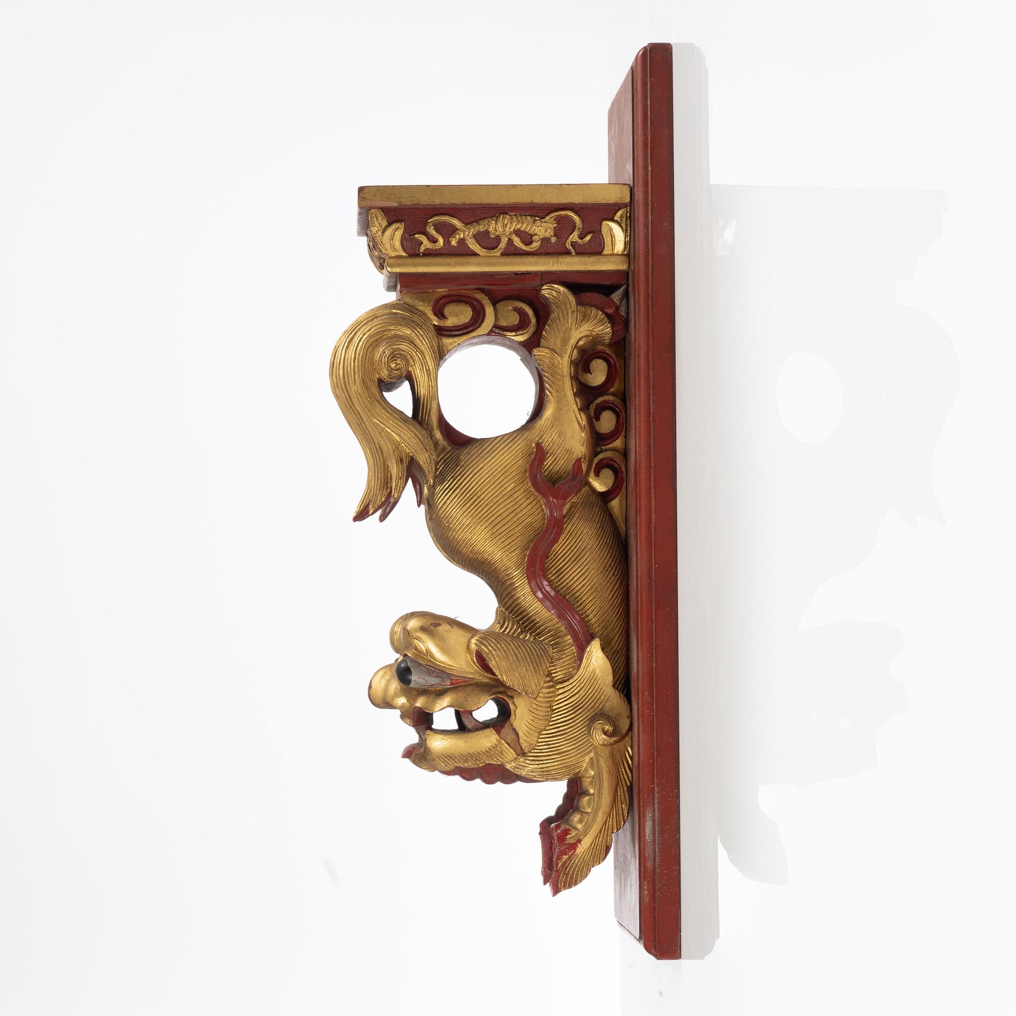 A Chinese decorative wooden console, 20th  entury.