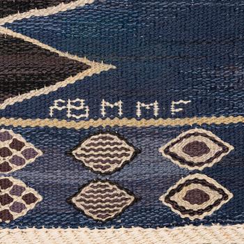 Barbro Nilsson, a carpet, "Snäckorna", tapestry weave, ca 204 x 140 cm, signed AB MMF BN.