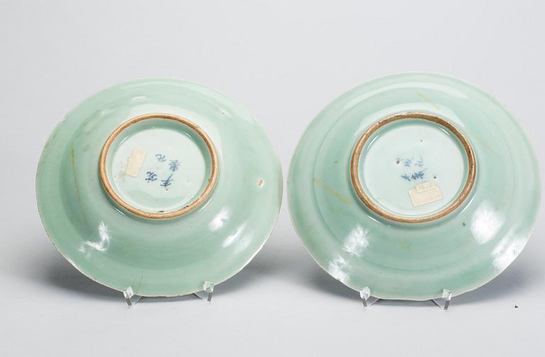TALLRIKAR, porslin Kina 1800-tal.