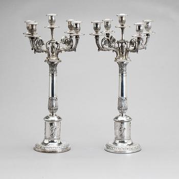 A pair of German late 19th century candelabra.