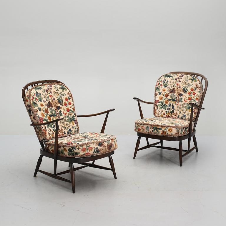 FÅTÖLJER, 2 st, Lucian Ercolani, Ercol, 1900-talets andra hälft.