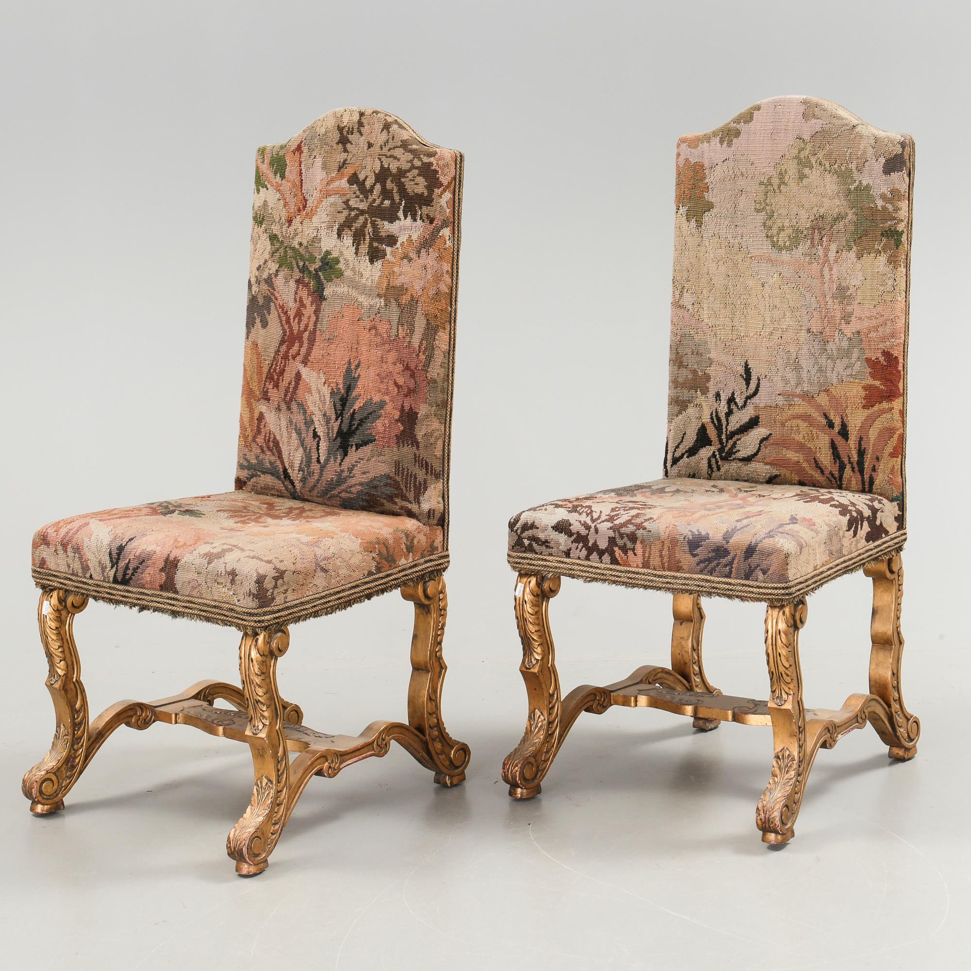 STOLAR, ett par. Barockstil, 1800-tal.