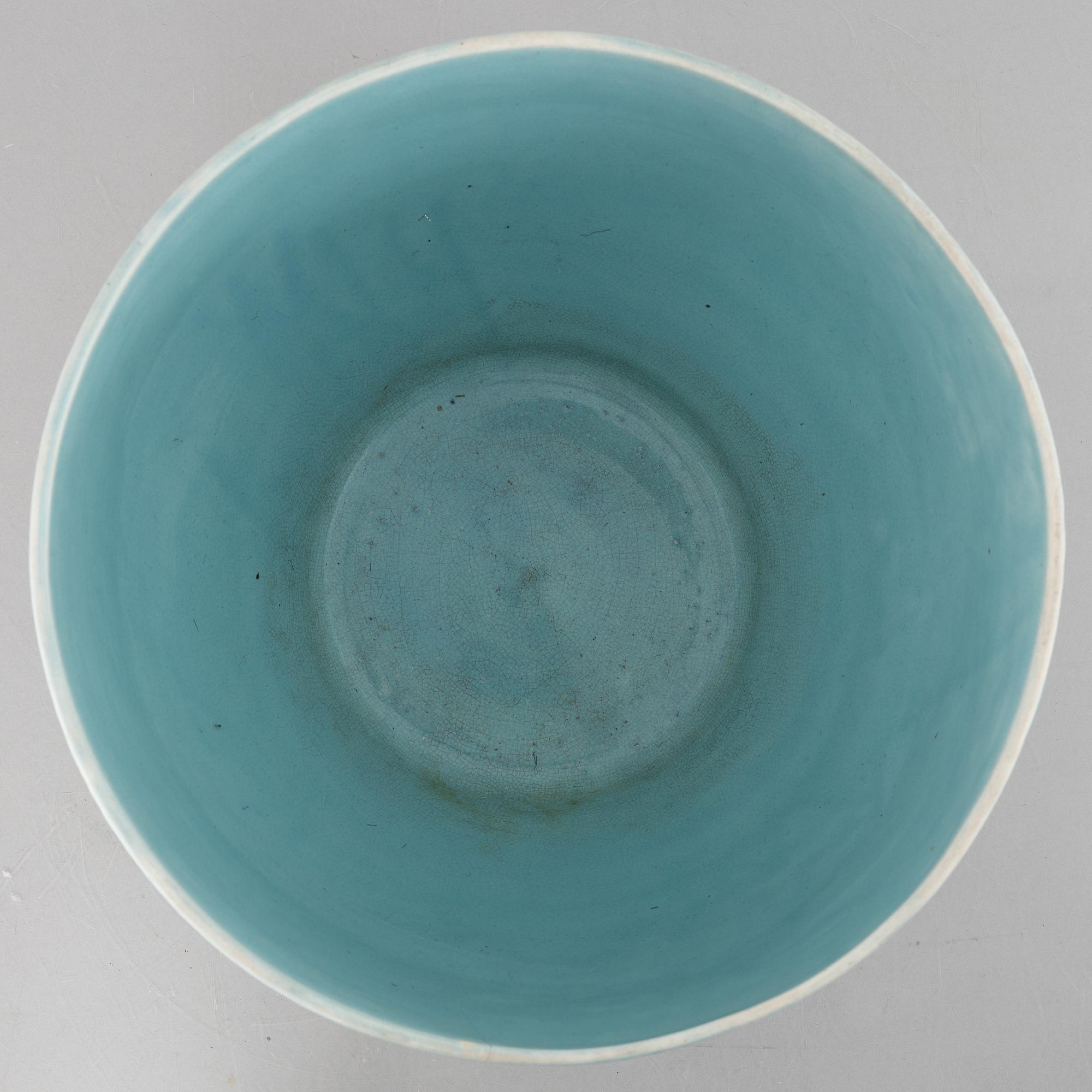 Josef Ekberg, a large "Sgrafitto" earthenware flower pot, Gustavsberg 1915.