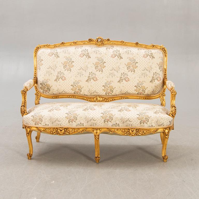 A seven pcs Louis XV style suit first half/mid 1900s.
