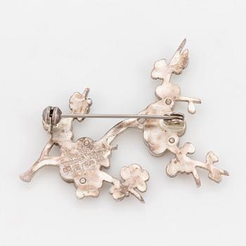 A silver brooch by Wiwen Nilsson, Lund, 1973.