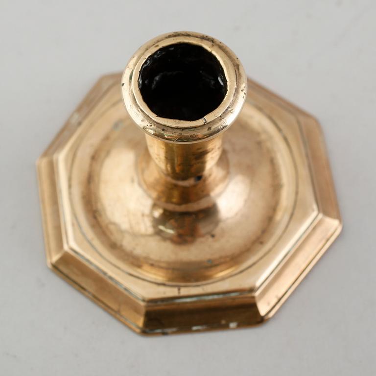 LJUSSTAKE, mässing, 1700-tal.