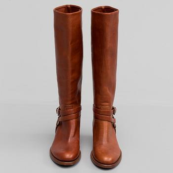 A pair of leatherboots/wellingtons by Ralph Lauren.