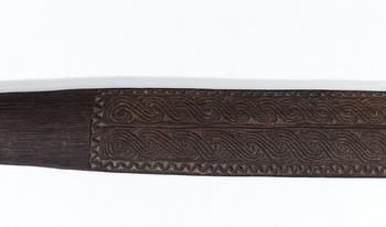 CEREMONIELL KLUBBA. Trä. Nya Guinea omkring 1960-1970. Längd 70,5 cm.