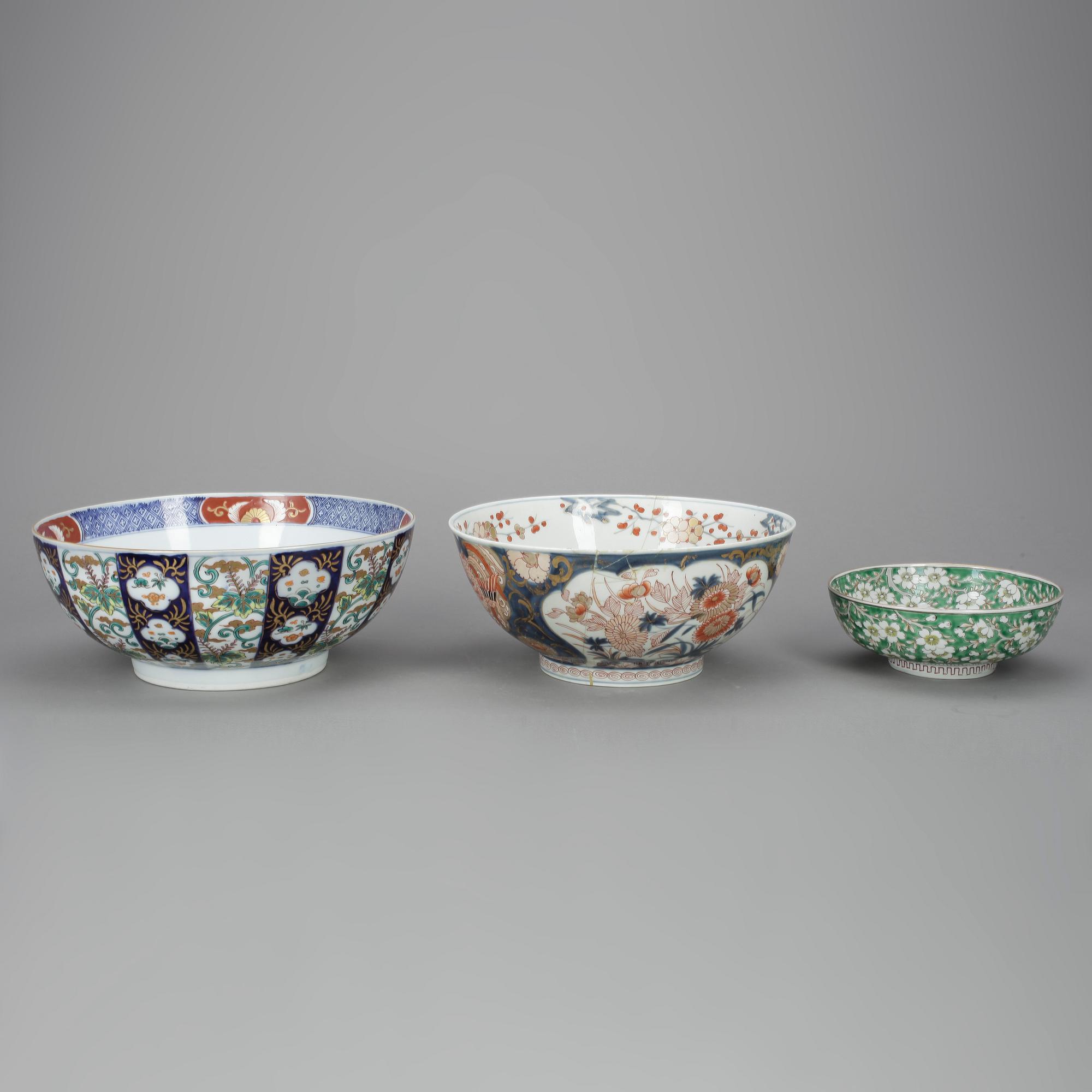 SKÅLAR, 3 st, porslin, Japan, 1800-1900-tal.