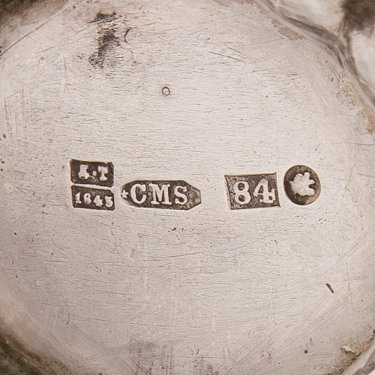 TESERVIS, 3 DELAR, silver, St Petersburg, mitten av 1800-talet.