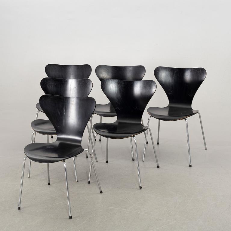 ARNE JACOBSEN, STOLAR, 6 st, "SJUAN" för Fritz Hansen 1973.