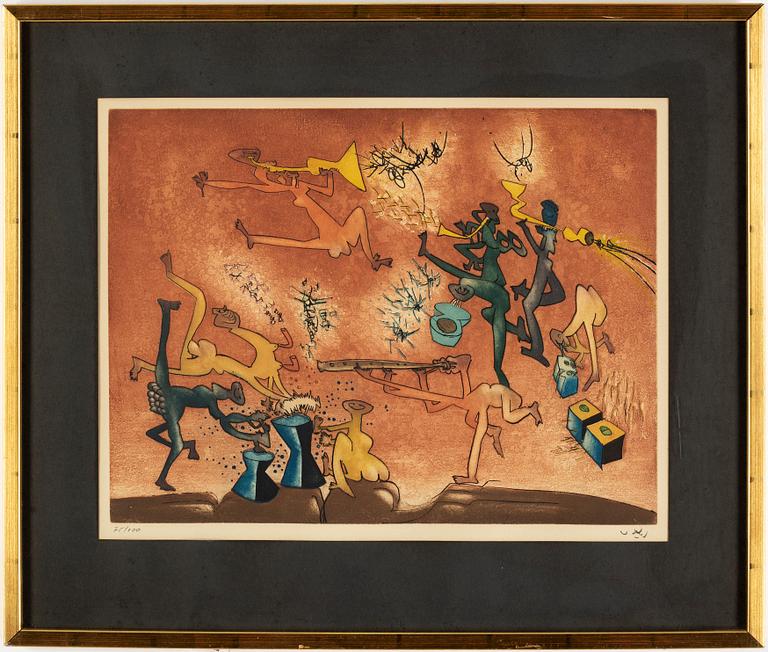 ROBERTO MATTA, etchings in colour, 3, signed 75/100.