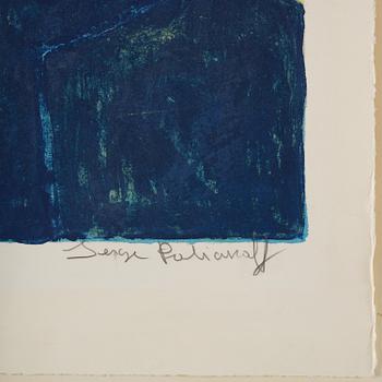 Serge Poliakoff, "Composition bleue et orange".