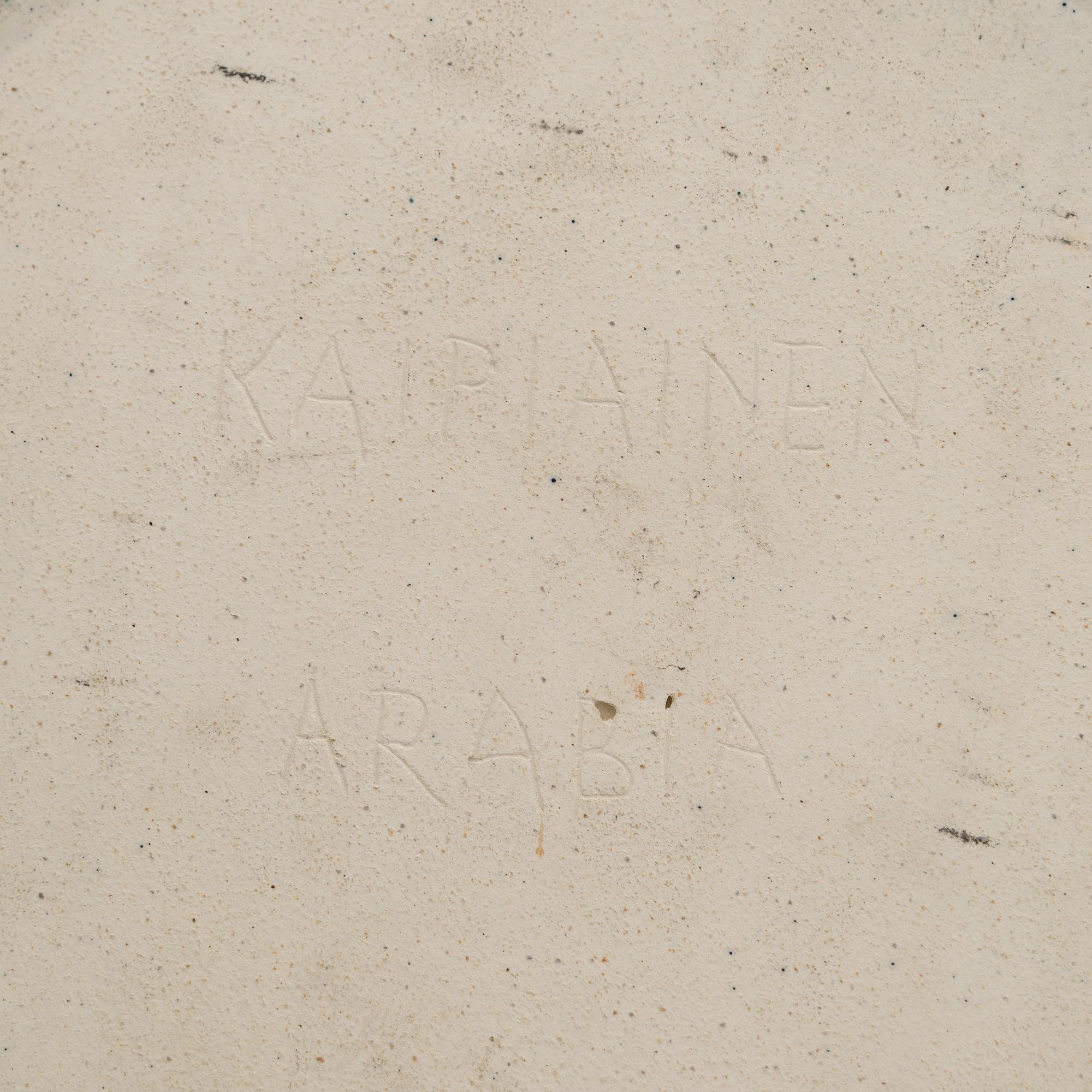 Birger Kaipiainen, dekorationsfat, keramik, signerad Kaipiainen Arabia.