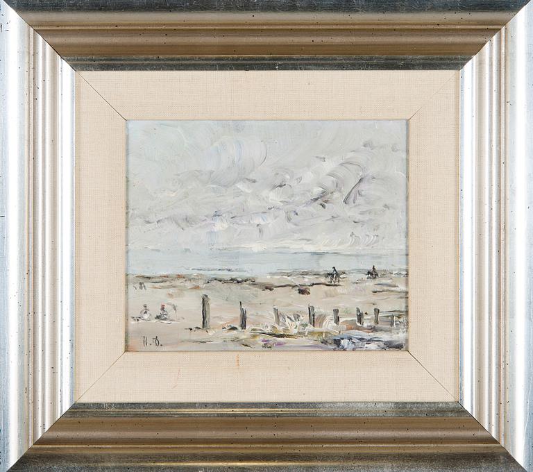 Helge Dahlman, Riders on the beach (Spain).