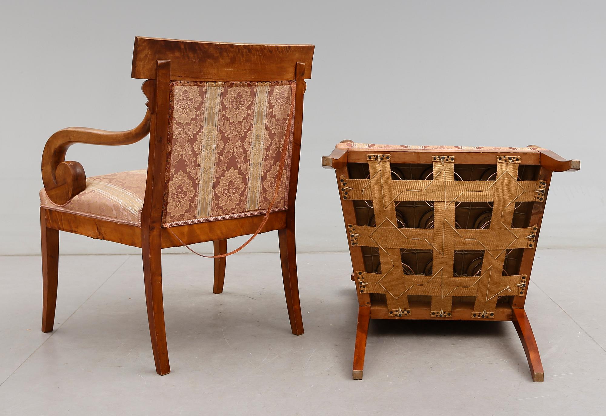 KARMSTOLAR, 1 par, Karl Johan, 1800-talets mitt.