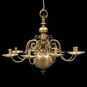 A baroque style chandelier.