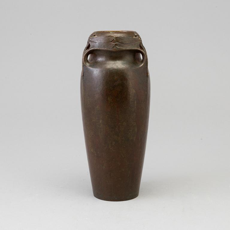 HUGO ELMQVIST, a bronze vase, art nouveau.