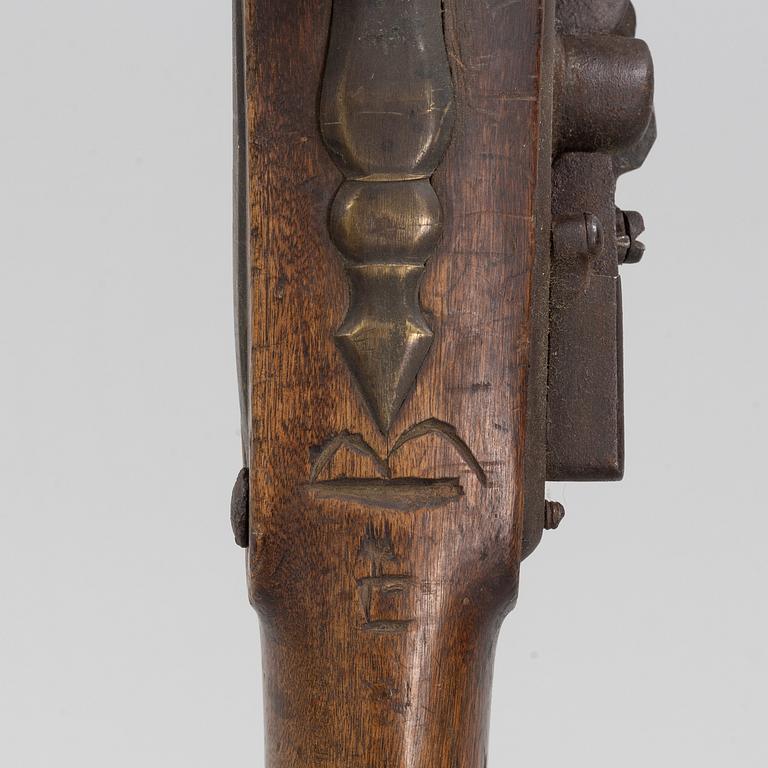 A Swedish military flintlock gun, 1805 pattern.