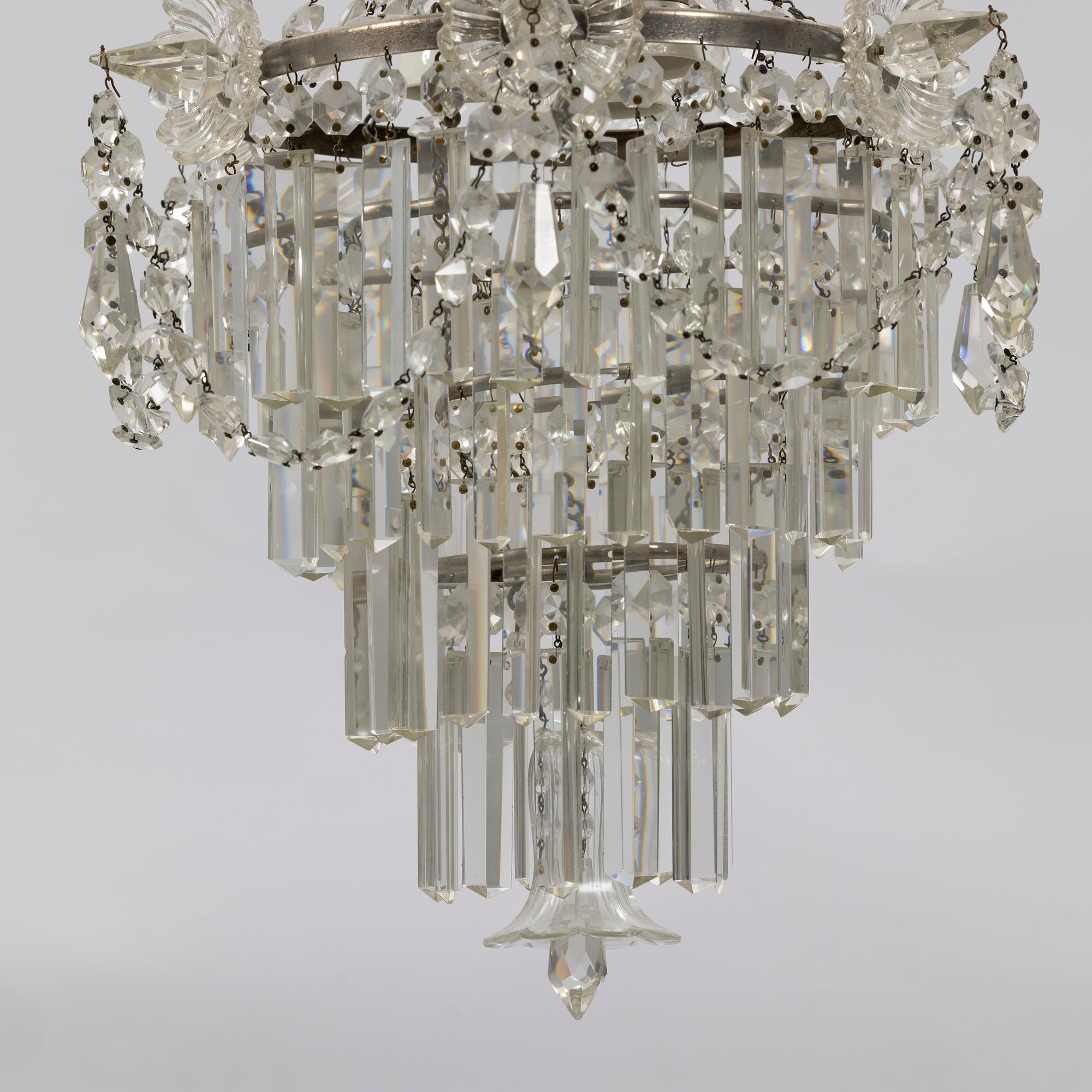 Chandelier, Oscarian, early 20th century.