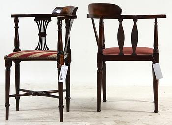 PUDERSTOLAR, 2+1, England, 1800/1900-tal.